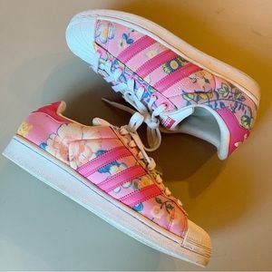 ADIDAS x THE FARM JARDINETO SUPERSTAR Pink Floral Sneakers Girly Cottage Core
